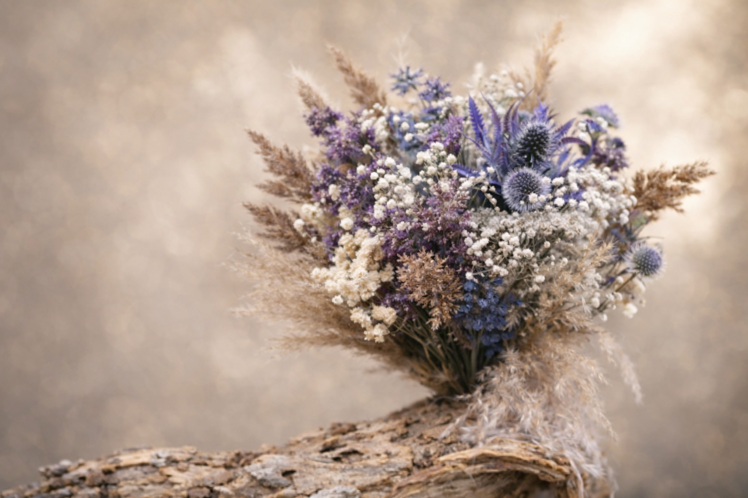 Douceur Violette – Bouquet de fleurs séchées