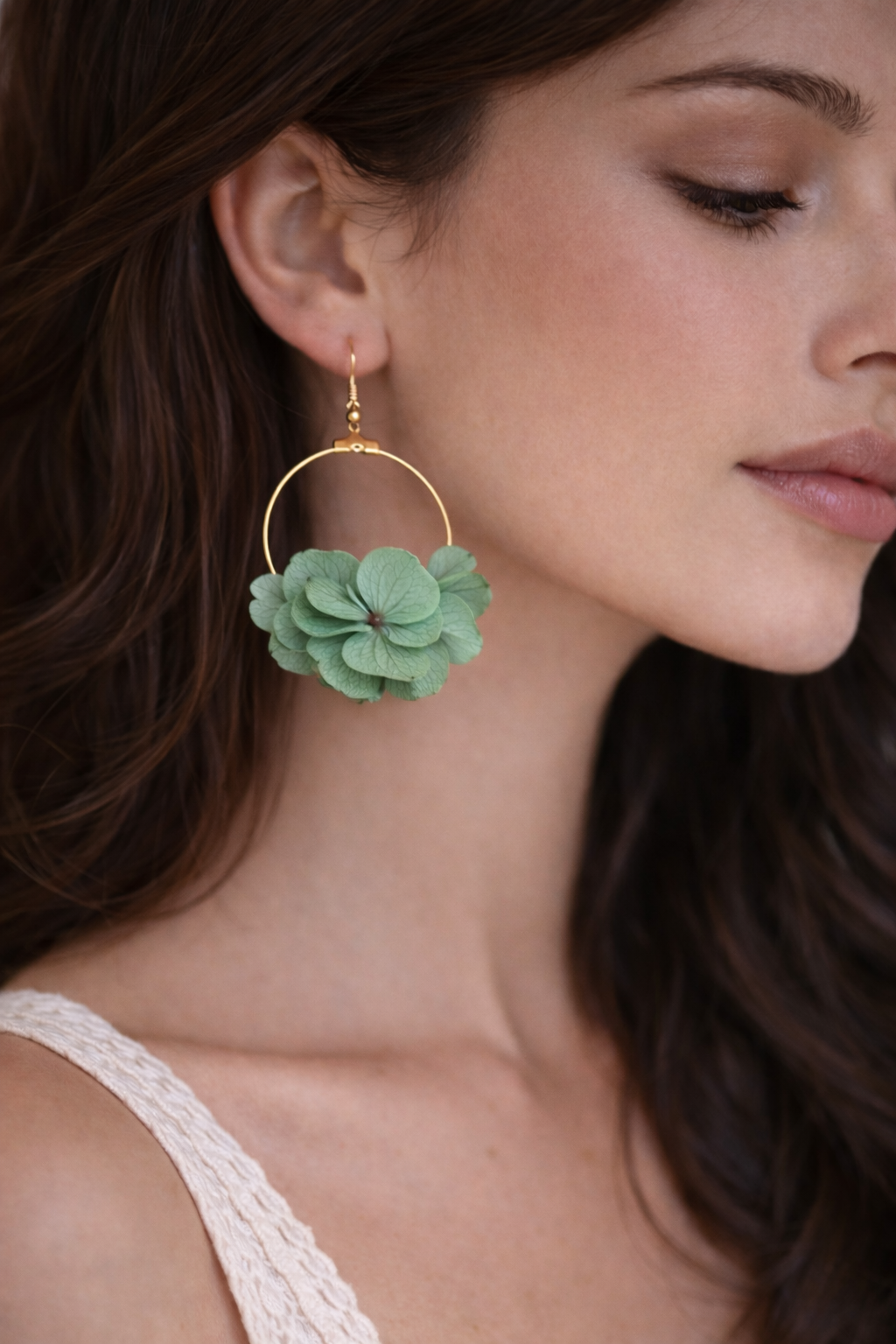 Boucles d'oreilles "hortensia" bleu turquoise – Image 2