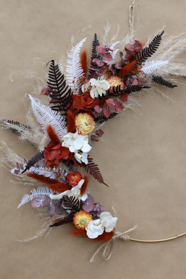 Couronne de fleurs séchées terracotta "Taille M" – Image 2