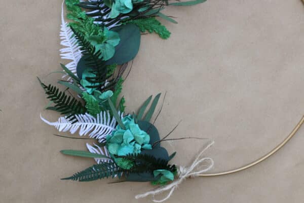 Couronne de fleurs séchées vert nature "Taille M" – Image 2