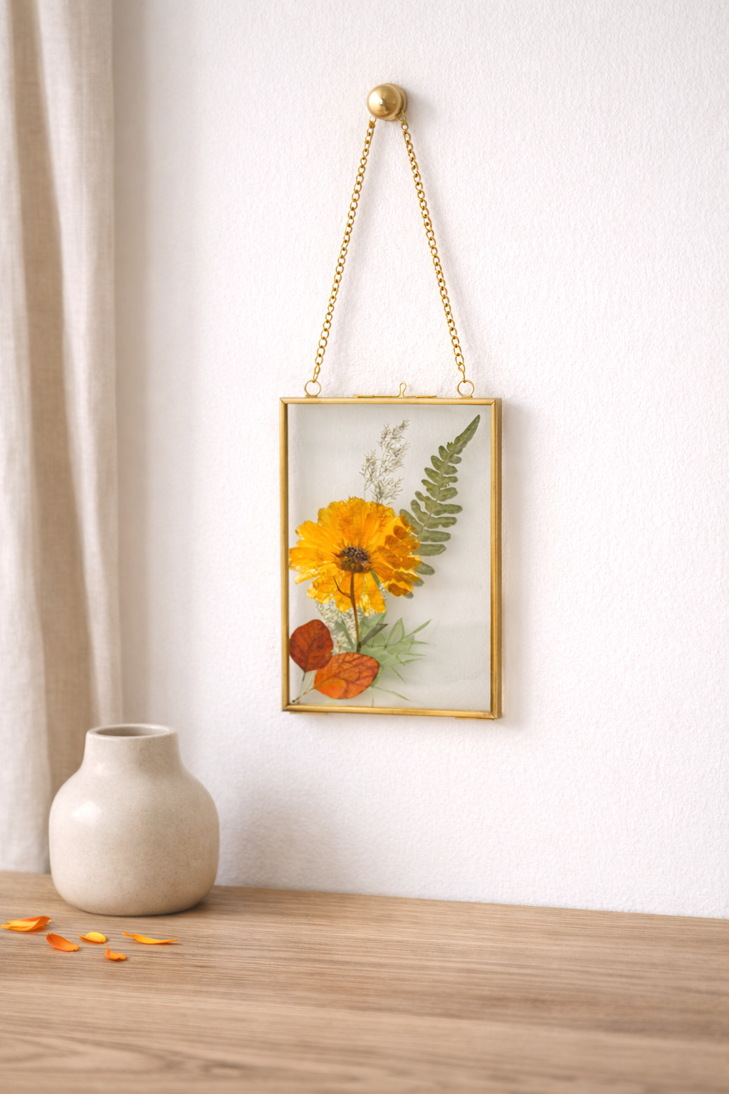 Cadre fleurs pressées | Fleur de Souci