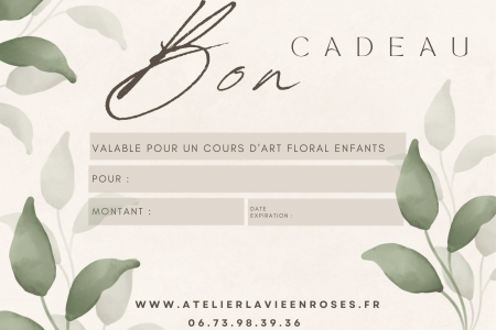 Beige and Green Floral Elegant Watercolor Gift Certificate
