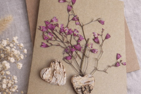 Carte de vœux artisanale romantiques