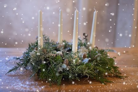Couronne de l'Avent blanc 3